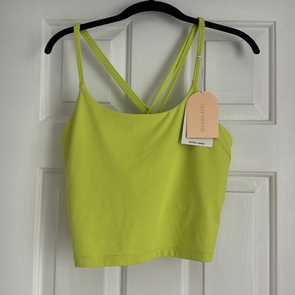Blogilates for Target Women's Strappy Cropped Tank Top in Lime Green XL - Picture 5 of 7